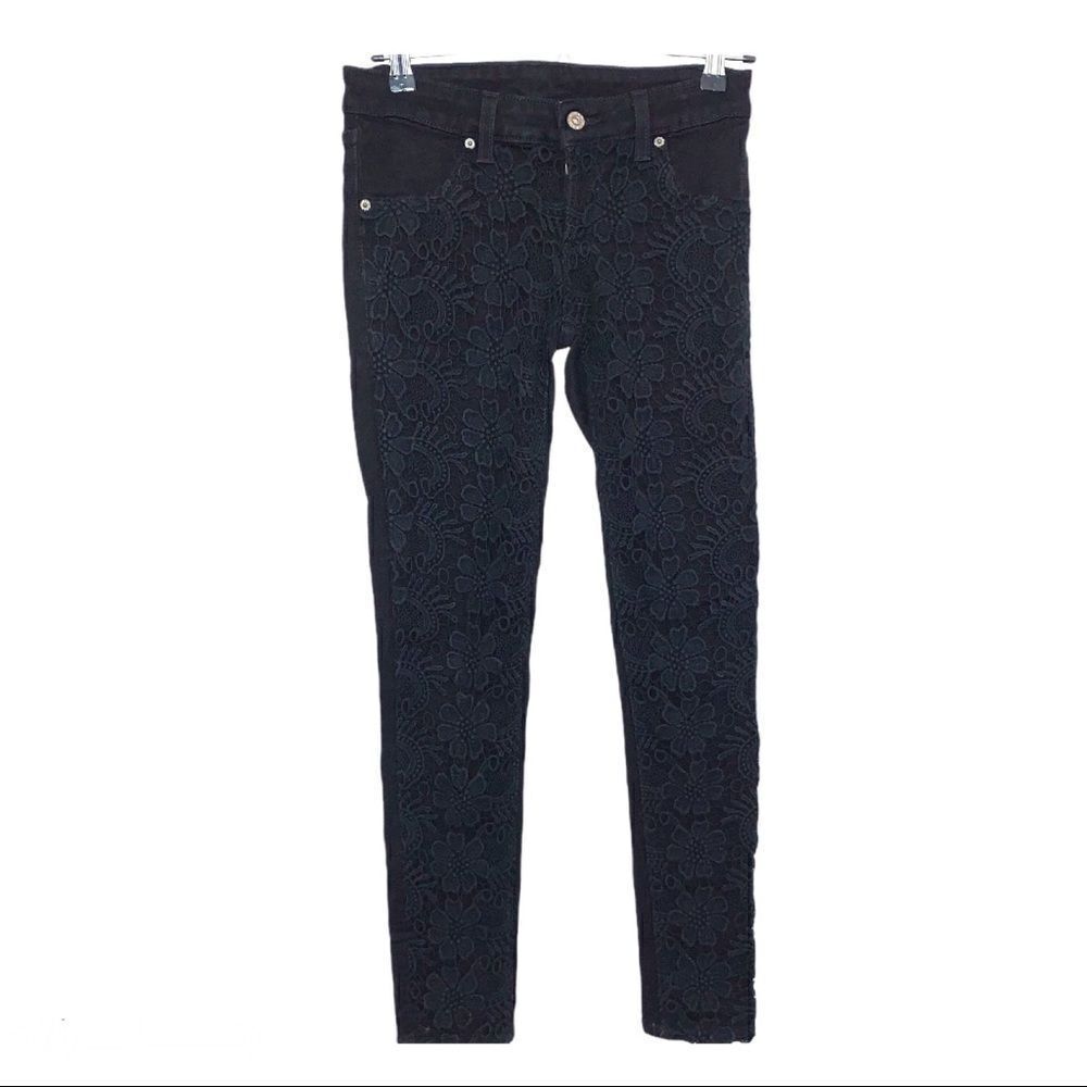 Carmar Black Floral Skinny Jeans‎